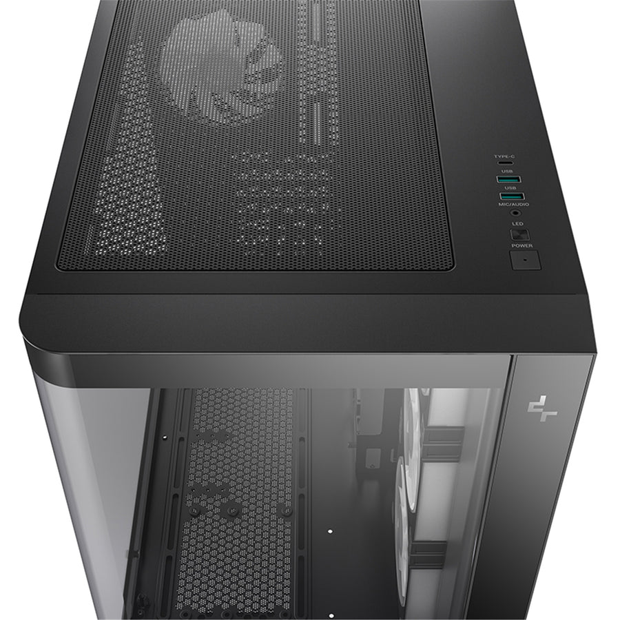 DEEPCOOL  CG530U 4F Tempered Glass ATX Mid Tower Case With Curved Glass Panel - Black