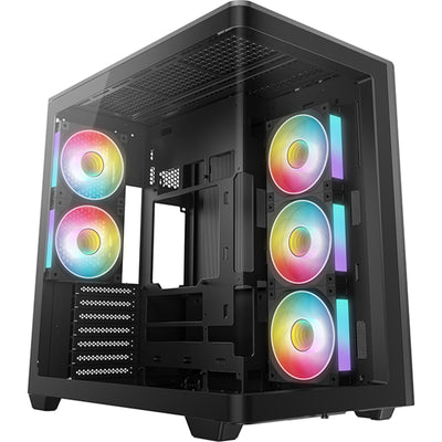 DEEPCOOL  CG590U 5F Tempered Glass ATX Mid Tower Case With Curved Glass Panel - Black