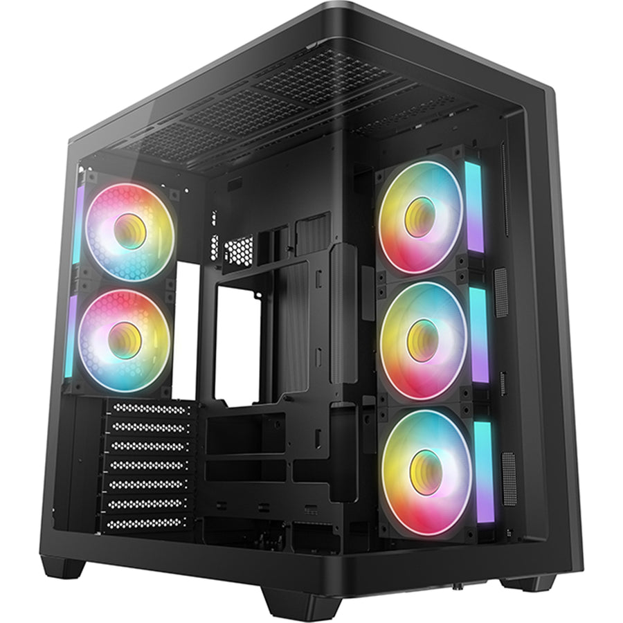 DEEPCOOL  CG590U 5F Tempered Glass ATX Mid Tower Case With Curved Glass Panel - Black