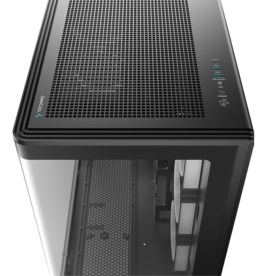 DEEPCOOL  CG590U 5F Tempered Glass ATX Mid Tower Case With Curved Glass Panel - Black