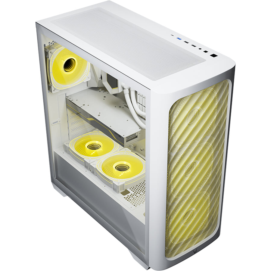 Formula V Line Air Power G3  Tempered Glass ATX Mid Tower Gaming Case - White