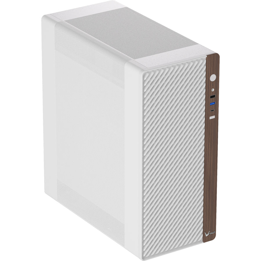 Formula V Line TimberLine T2 AR  Side Mesh Panel ATX Mid Tower Case - White Wood