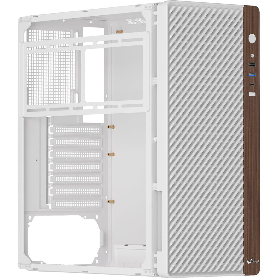 Formula V Line TimberLine T2 AR  Side Mesh Panel ATX Mid Tower Case - White Wood
