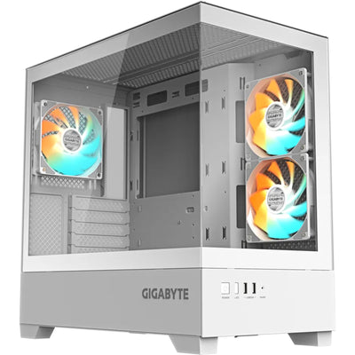 Gigabyte  C201 Panoramic Tempered Glass mATX Gaming Case - Ice White