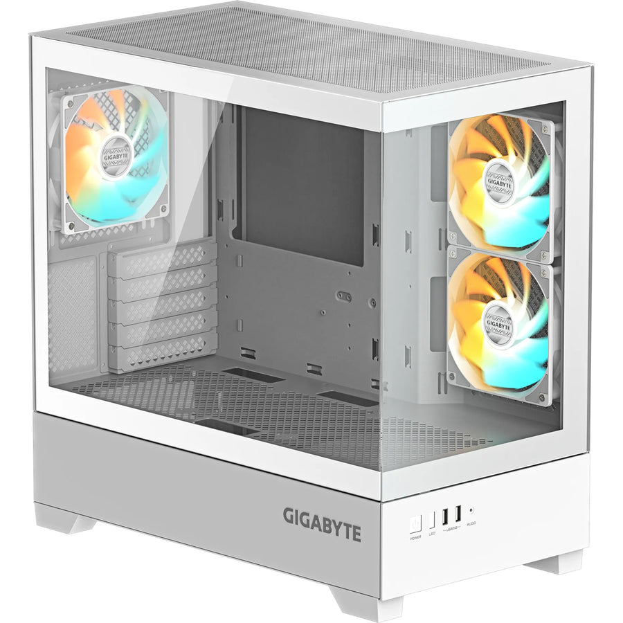 Gigabyte  C201 Panoramic Tempered Glass mATX Gaming Case - Ice White