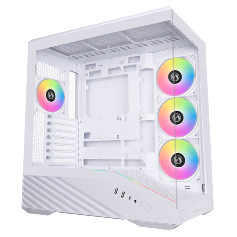Lian Li Vector V100 RGB Tempered Glass ATX Mid Tower Gaming Case - White