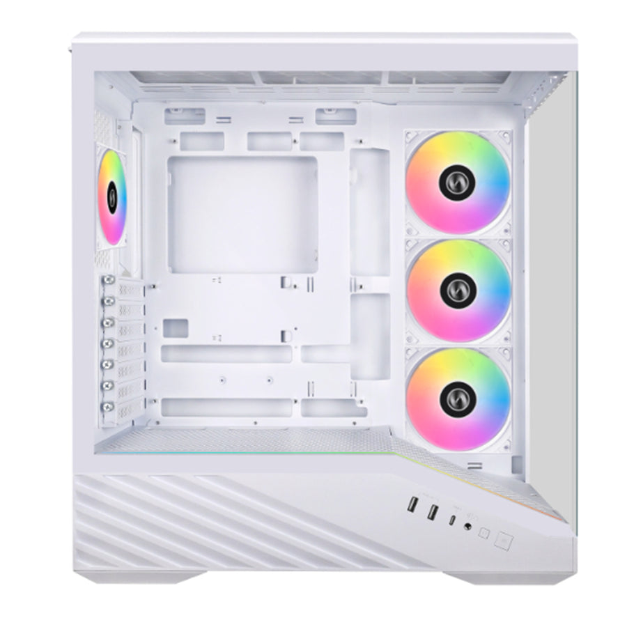 Lian Li Vector V100 RGB Tempered Glass ATX Mid Tower Gaming Case - White