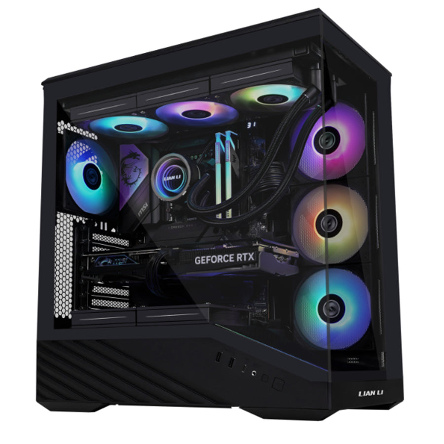 Lian Li Vector V100 RGB Tempered Glass ATX Mid Tower Gaming Case - Black