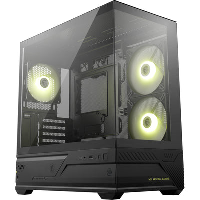 MSI MAG PANO M110R  Tempered Glass Mini Tower Case - Black