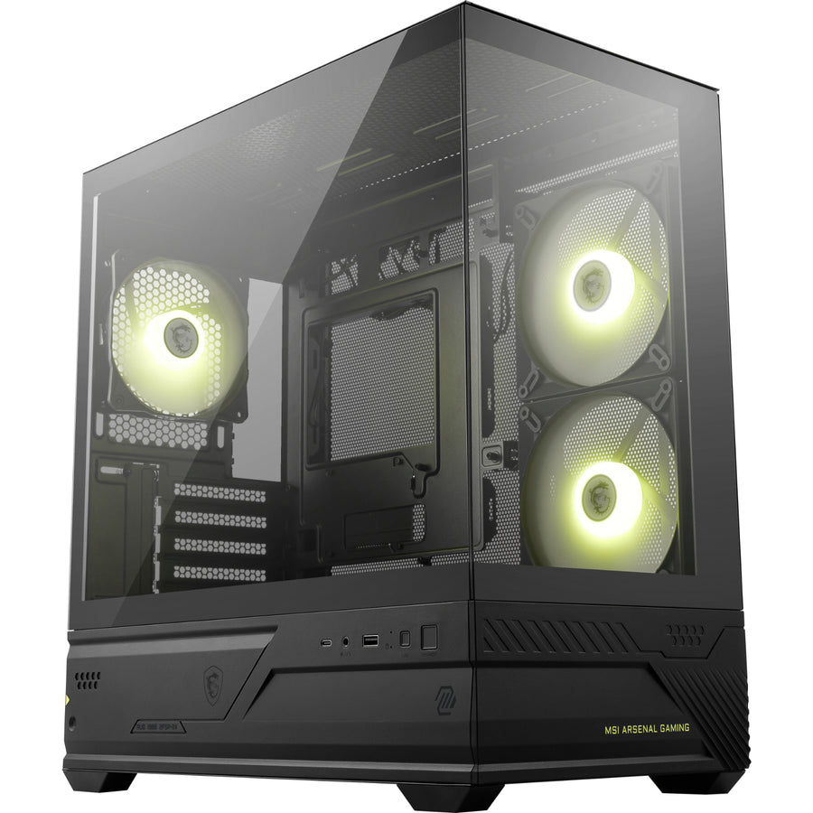 MSI MAG PANO M110R  Tempered Glass Mini Tower Case - Black