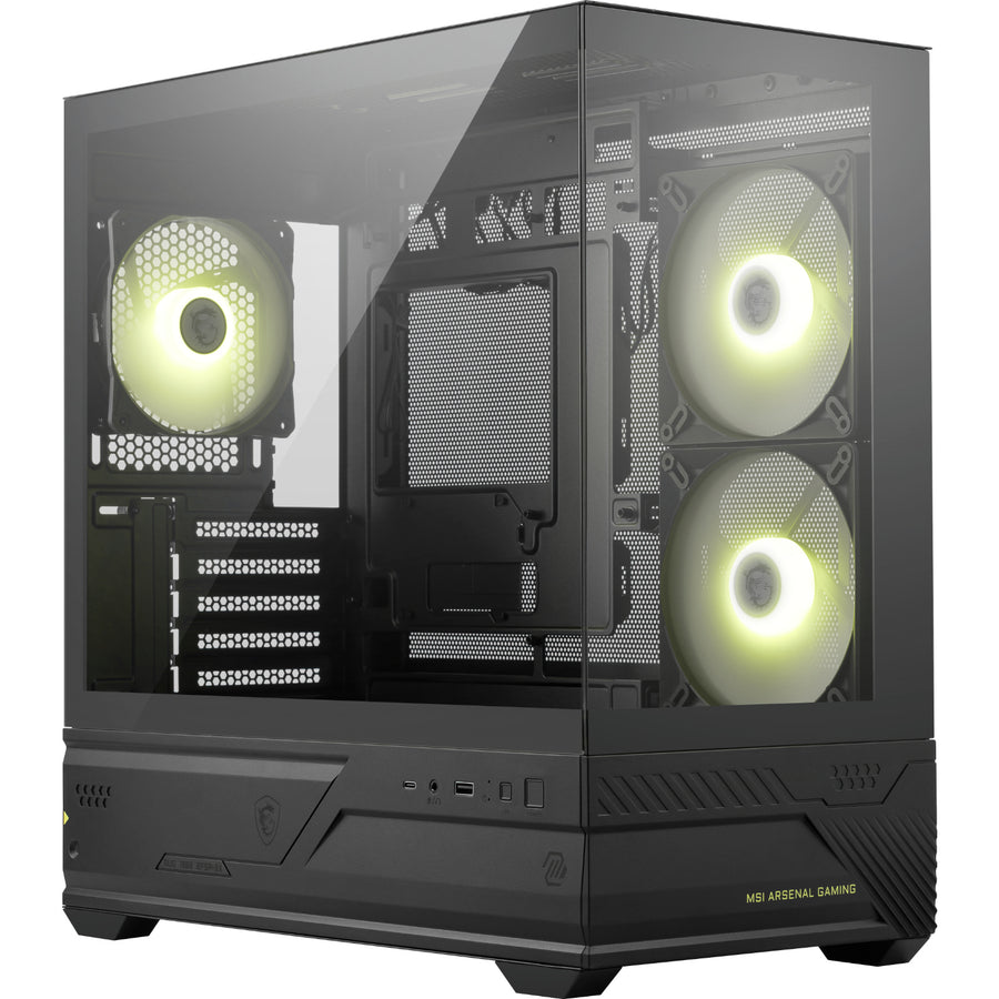 MSI MAG PANO M110R  Tempered Glass Mini Tower Case - Black