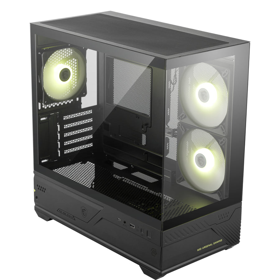 MSI MAG PANO M110R  Tempered Glass Mini Tower Case - Black