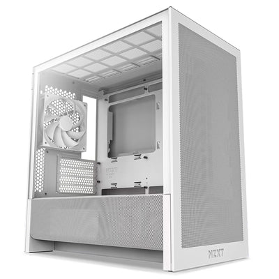 NZXT H3 Flow Tempered Glass mATX Micro Tower Gaming Case - White