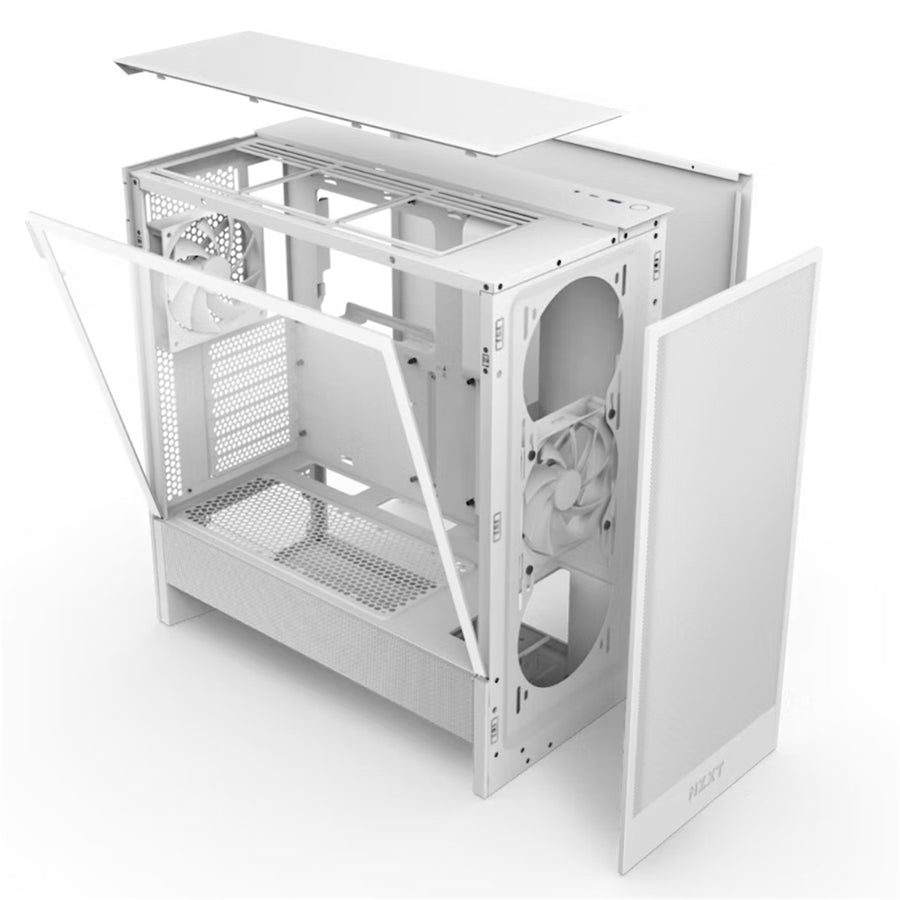 NZXT H5  Tempered Glass ATX Mid Tower Gaming Case - White Flow 2024 Edition
