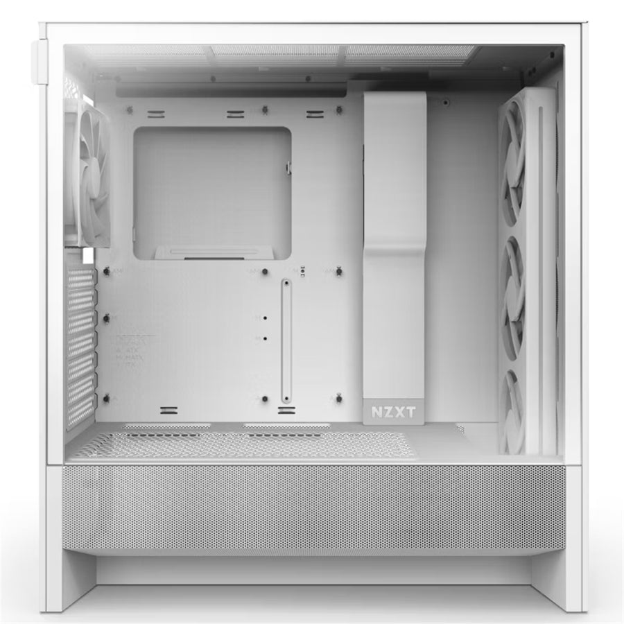 NZXT H5 Flow Tempered Glass ATX Mid Tower Gaming Case - White RGB 2024 Edition