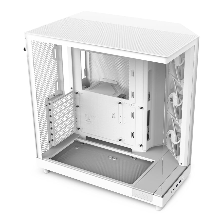 NZXT H6 Flow Dual Chamber - Tempered Glass ATX Mid Tower Gaming Case - White