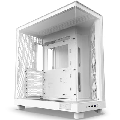 NZXT H6 Flow Dual Chamber - Tempered Glass ATX Mid Tower Gaming Case - White