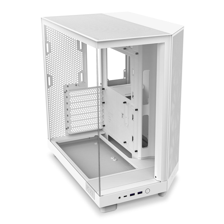 NZXT H6 Flow Dual Chamber - Tempered Glass ATX Mid Tower Gaming Case - White