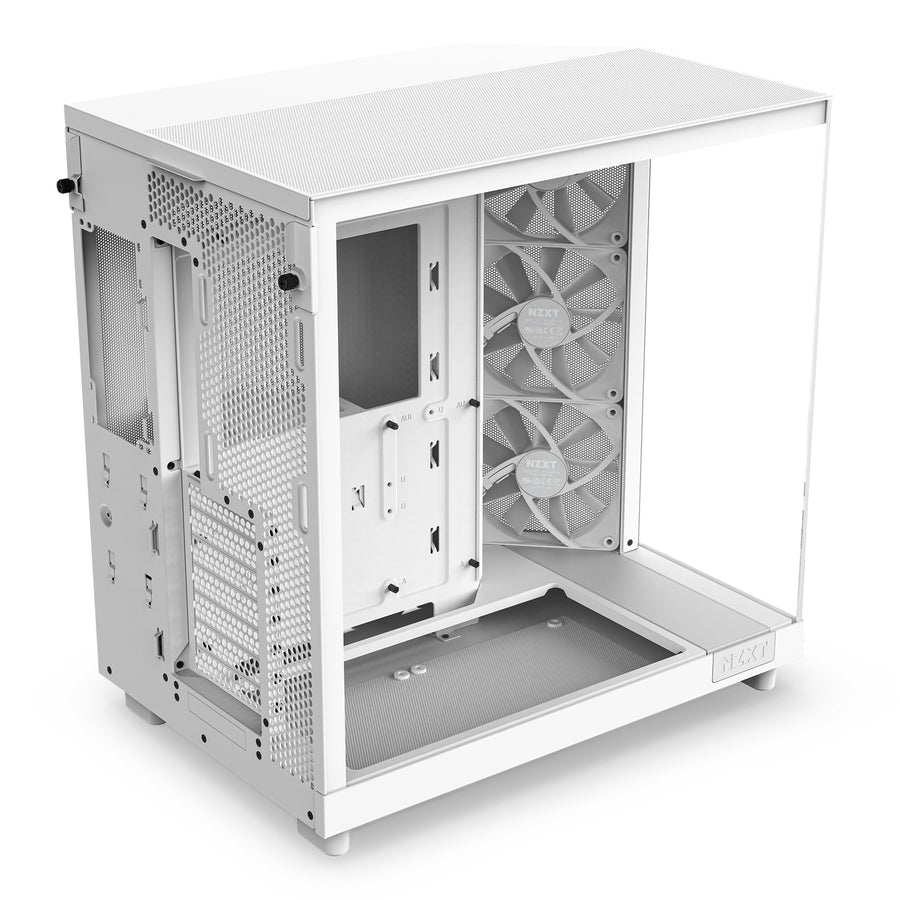 NZXT H6 Flow Dual Chamber - Tempered Glass ATX Mid Tower Gaming Case - White