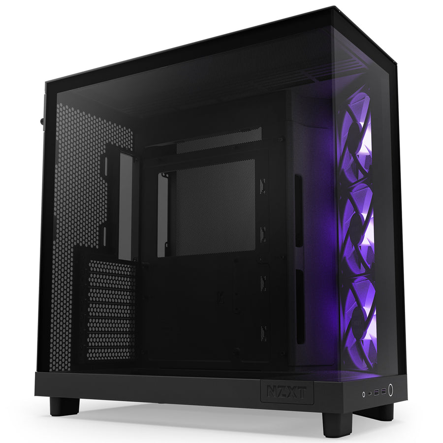 NZXT H6 Flow RGB Dual Chamber - Tempered Glass ATX Mid Tower Gaming Case - Black