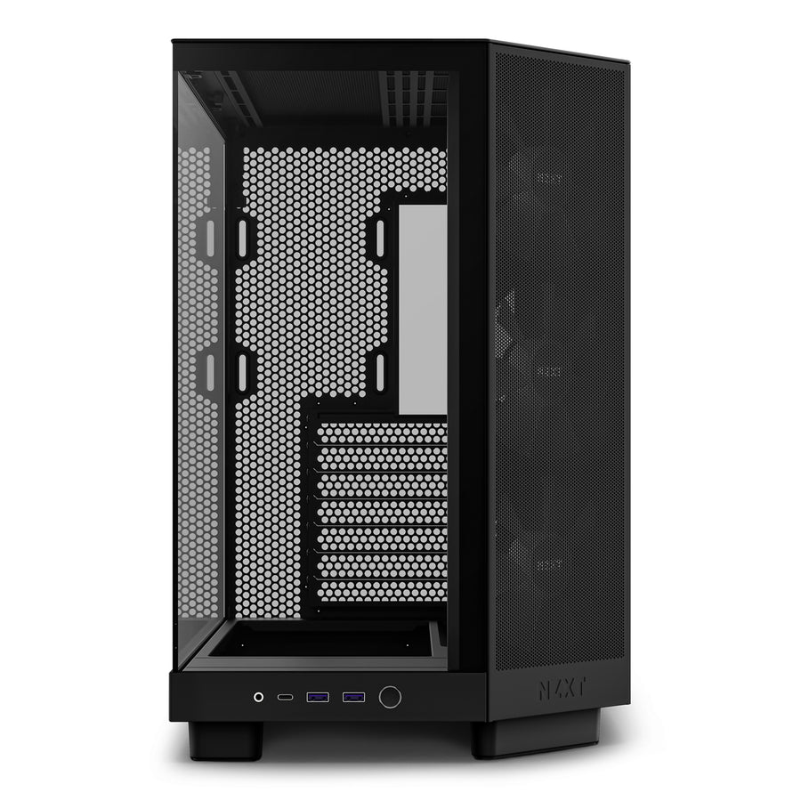 NZXT H6 Flow RGB Dual Chamber - Tempered Glass ATX Mid Tower Gaming Case - Black