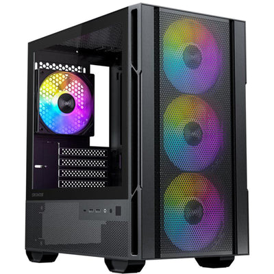 OKINOS Cypress 3 ARGB  Tempered Glass mATX Mini Tower Gaming Case - Black Edition
