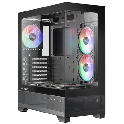 OKINOS Aqua 7 ARGB  Tempered Glass ATX Mid Tower Gaming Case - Black