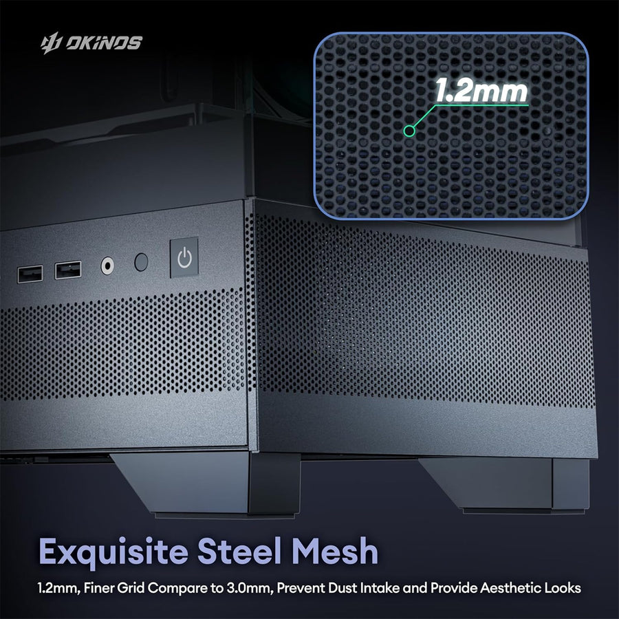 OKINOS Aqua 7 ARGB  Tempered Glass ATX Mid Tower Gaming Case - Black