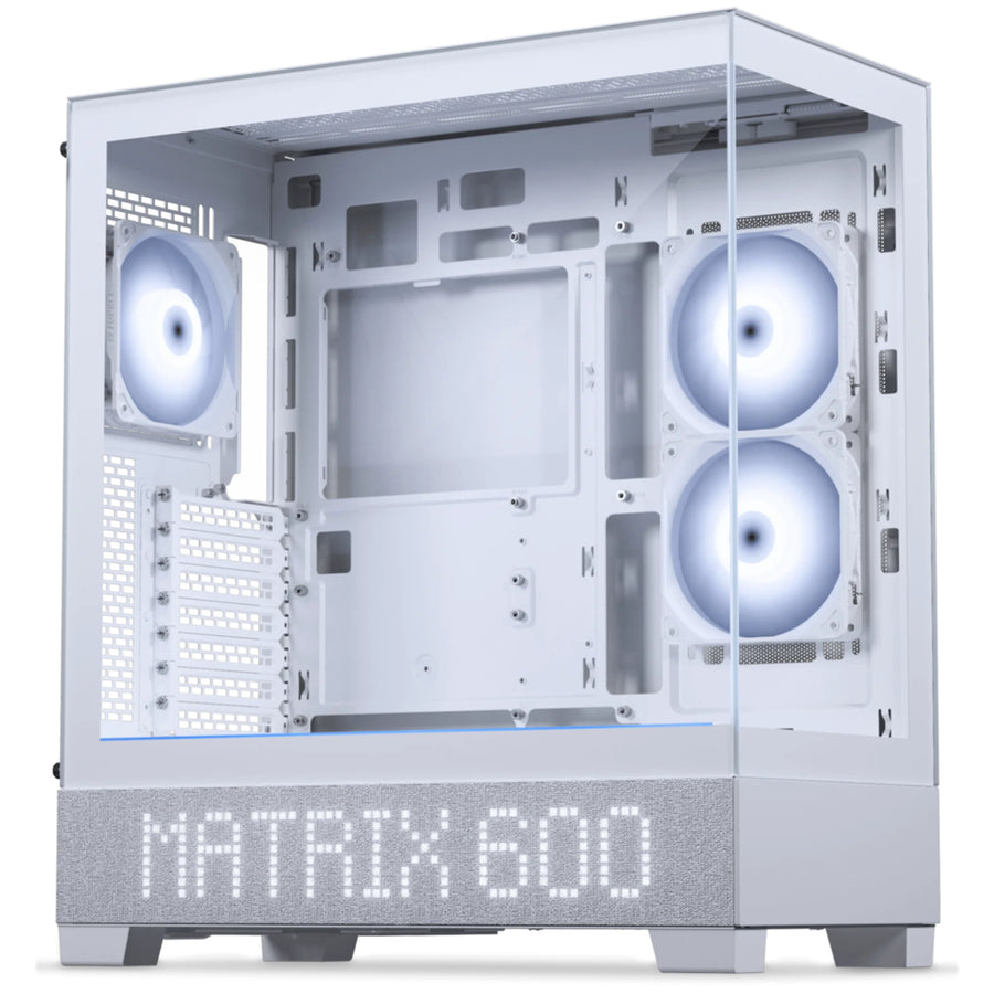 Phanteks XT VIEW With LED Matrix  Tempered Glass ATX Case - Grey White