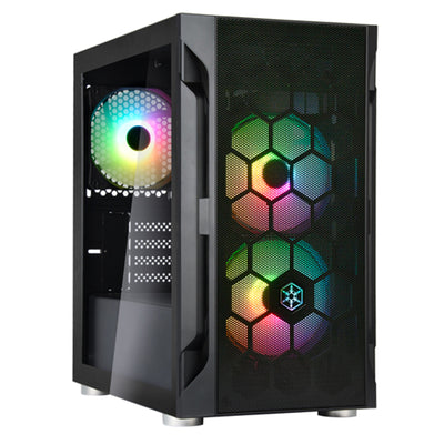 SST-FAH1MB-PRO - SilverStone Fara H1M mATX Case - Glass Window + ARGB fans