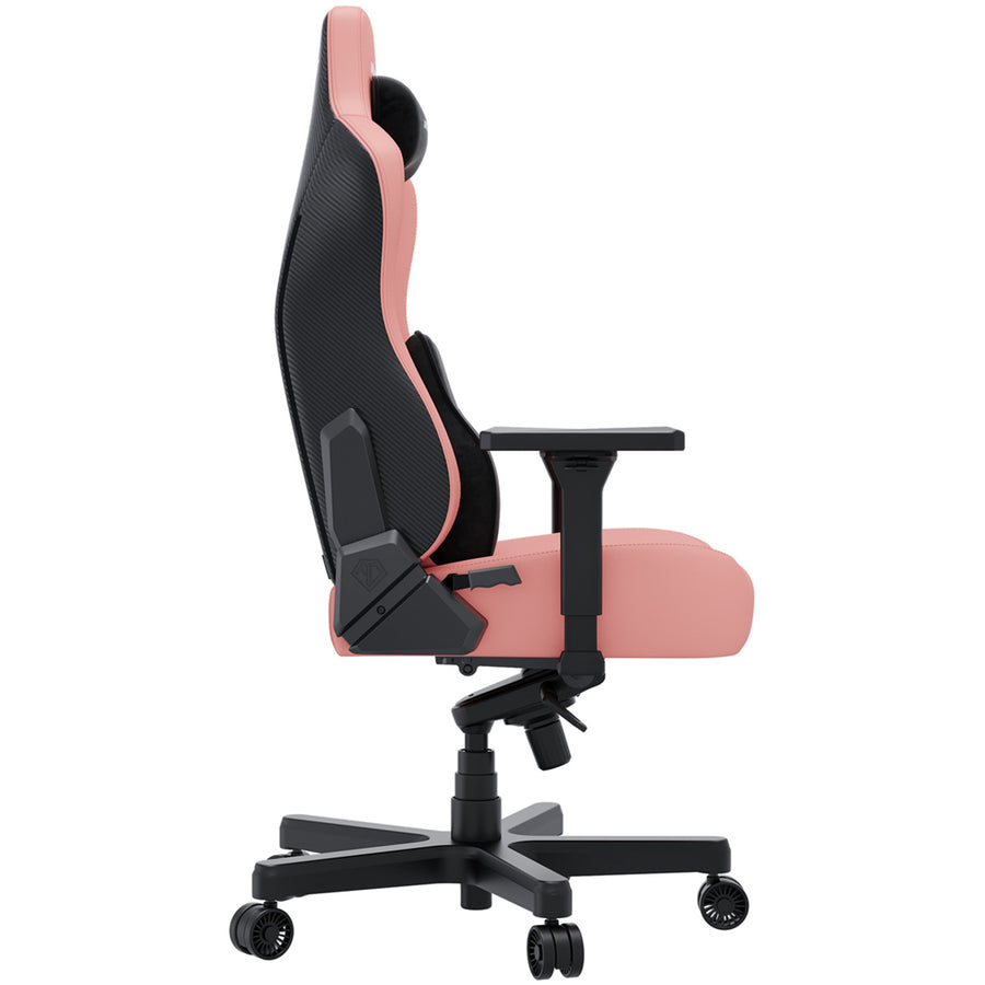 Andaseat Novis Pro XL Gaming Chair - Pink - Premium PVC Leather - Magnetic Neck Headrest Pillow -4D Armrest