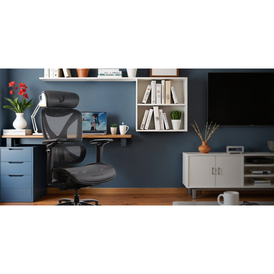 Formula V Line Ergolux 6 Ergonomic Gaming Mesh Chair - Black - Max Weight 125kg - Recommended height 155cm-190cm