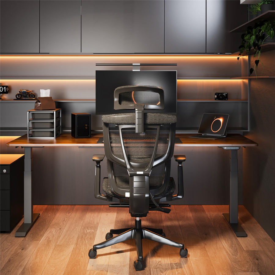 FlexiSpot C7 Mesh Premium Ergonomic WFO & WFH Office Mesh Chair - 3D Rotating Armrest, Lumbar Support, Max Weight 136kg, Recommended for Height 165-190cm