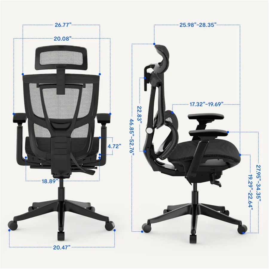 FlexiSpot C7 Mesh Premium Ergonomic WFO & WFH Office Mesh Chair - 3D Rotating Armrest, Lumbar Support, Max Weight 136kg, Recommended for Height 165-190cm