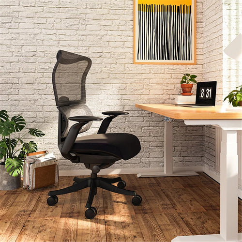 FlexiSpot BS8 Pro Premium Ergonomic WFO & WFH Office Chair - Mesh Backrest & Comfy Cushion Seat, 3D Rotating Armrest, Max Load 150kg
