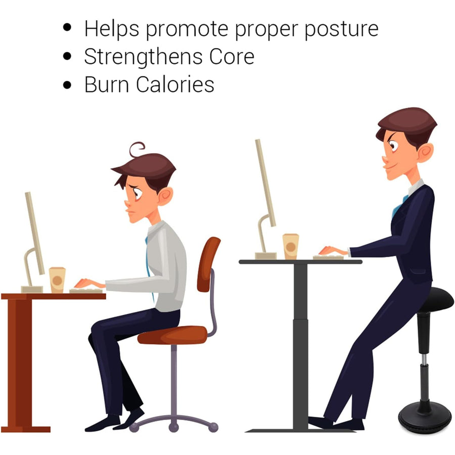 FlexiSpot Wobble Standing Stool Chair - Black - Height Adjustable 61-82cm - For Flexispot Loctek Standing Desk