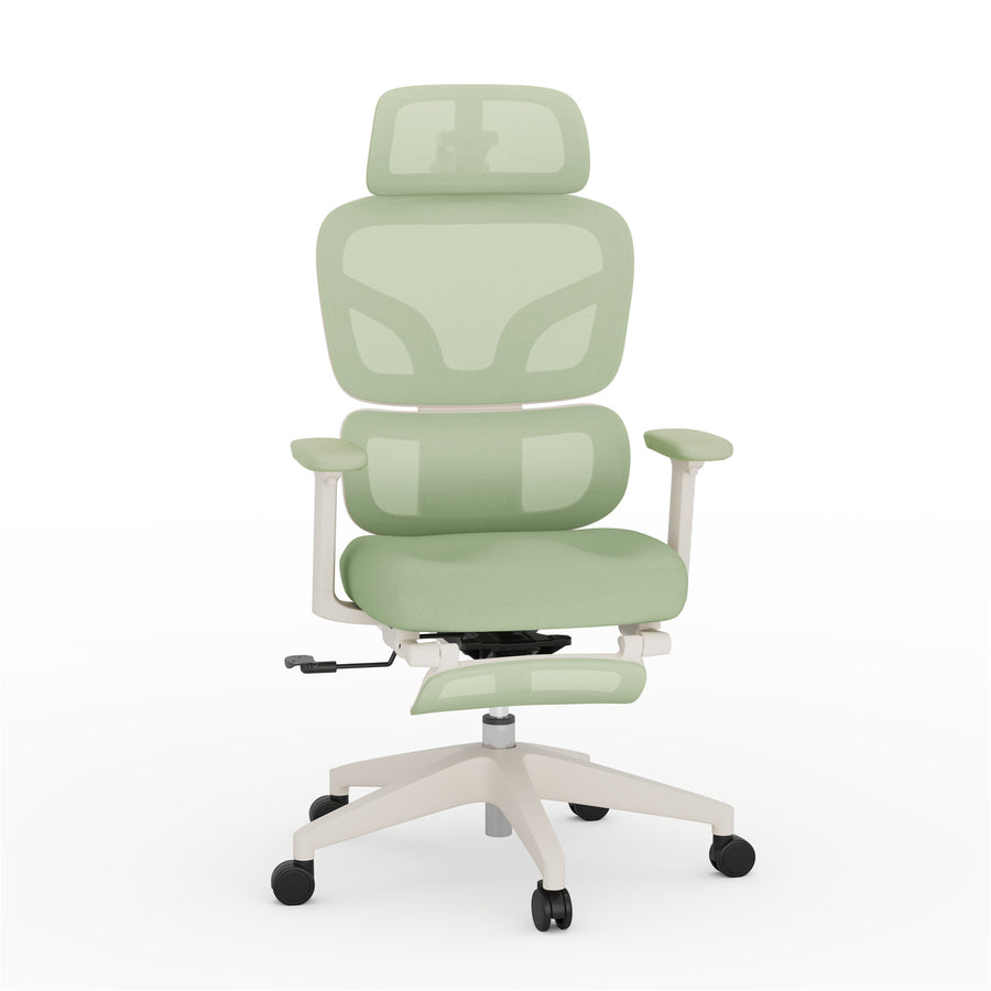 FlexiSpot BS5 Pro Light Green Ergonomics Office Chair With Footrest - Cloud-like Cushion