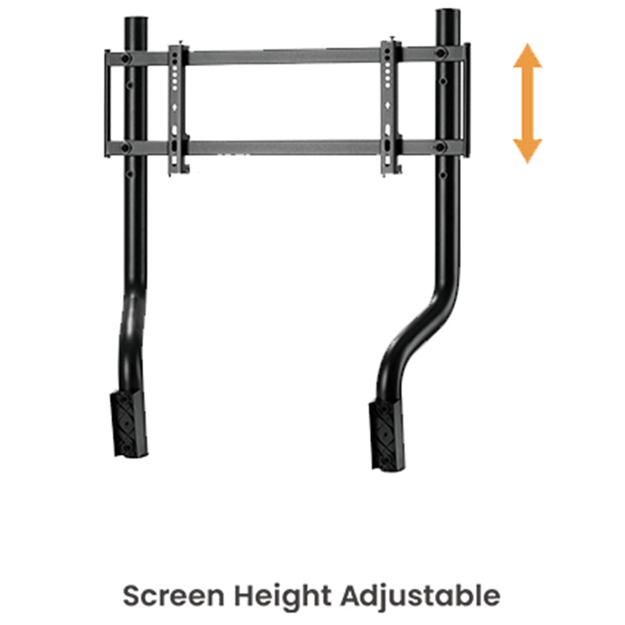 KONIC Gaming Stealth Racing Simulator Cockpit Seat with Screen Mount and Shifter Mount - Adjustable Steering Wheel and Pedal Mount