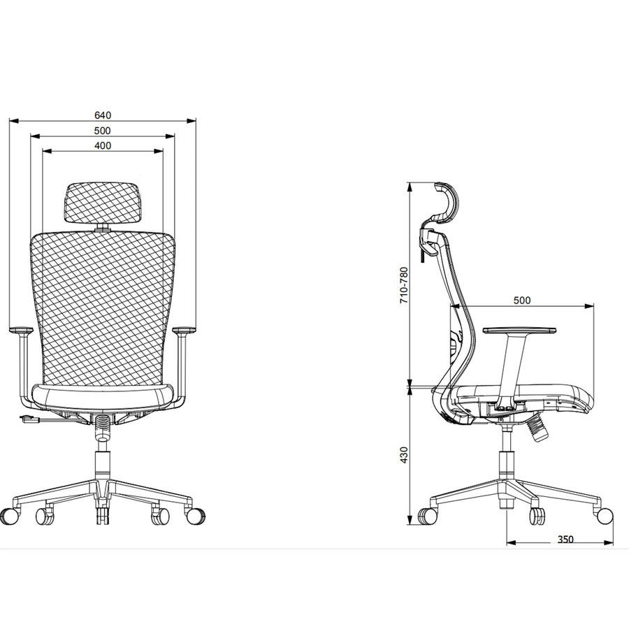 Loctek YZ101 Ergonomic Office Mesh Chair With Backrest and Armrest - Adjustable lifting headrest with Cloth hanger - Passed AS/NZS 4438:1997 NZ Standard For Height adjustable chairs