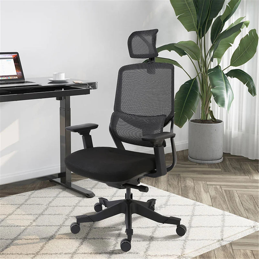 Loctek YZ502 Ergonomic Office Chair, With 3D Lumbar Support System - Cushioned 4D Adjustable Armrest - Ultimate breathable mesh Backrest - 45° backrest tilt - Adjustable Seat Depth - Passed AS/NZS 4438:1997 NZ Chair Standard