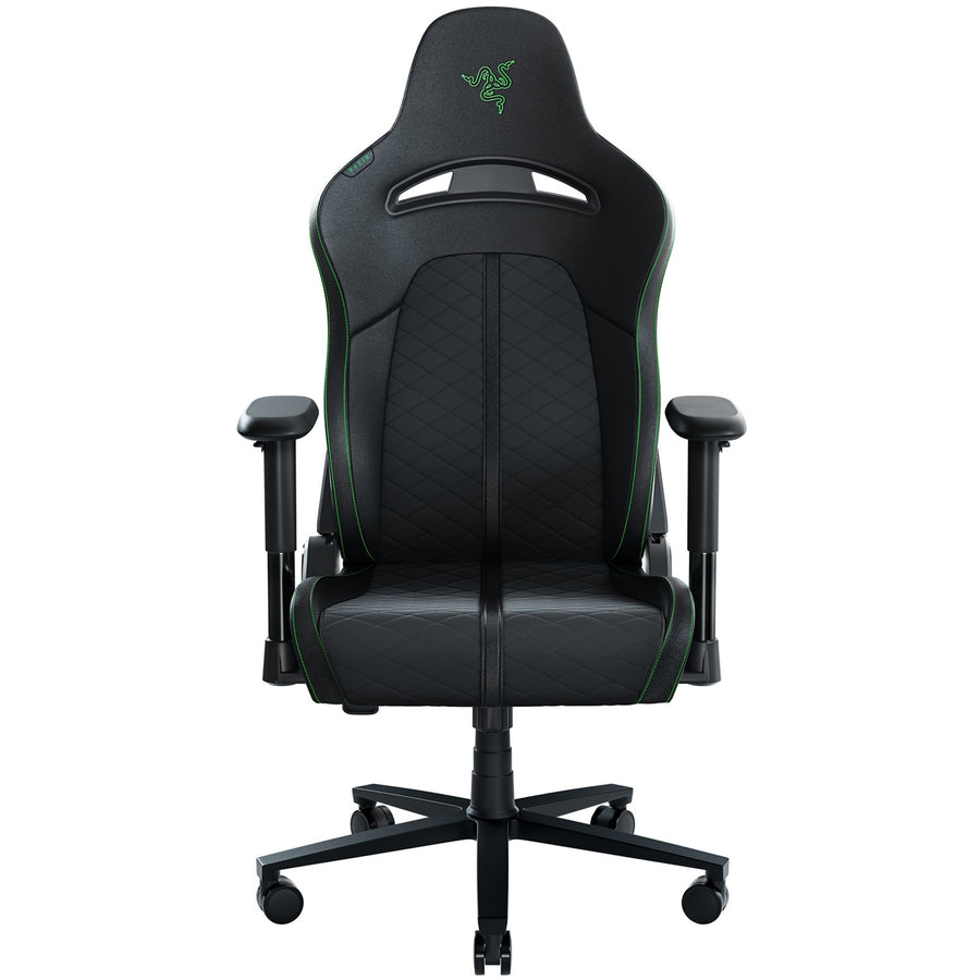Razer Enki X Essential Gaming Chair - Black Green - Built In Lumbar - 2D Armrests