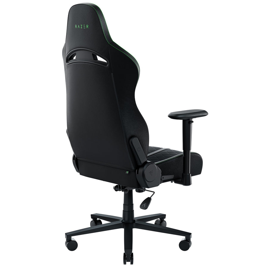 Razer Enki X Essential Gaming Chair - Black Green - Built In Lumbar - 2D Armrests