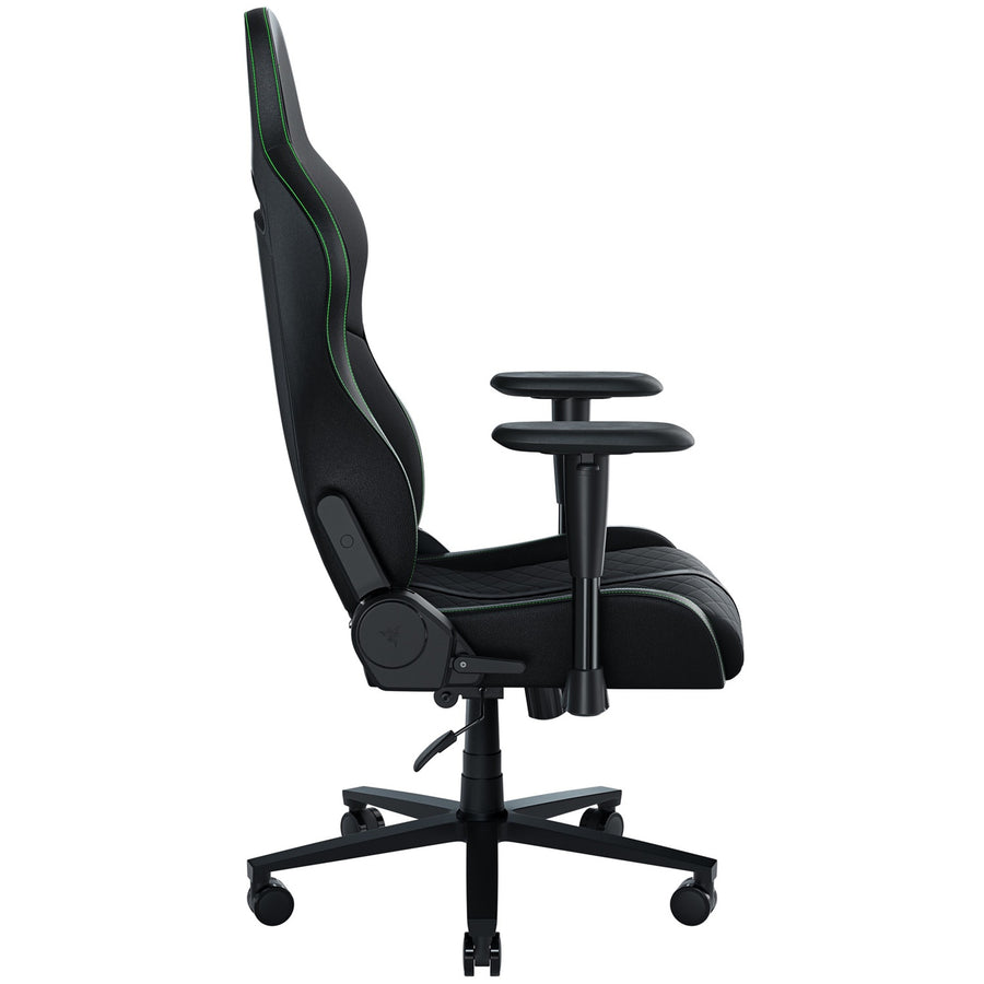 Razer Enki X Essential Gaming Chair - Black Green - Built In Lumbar - 2D Armrests