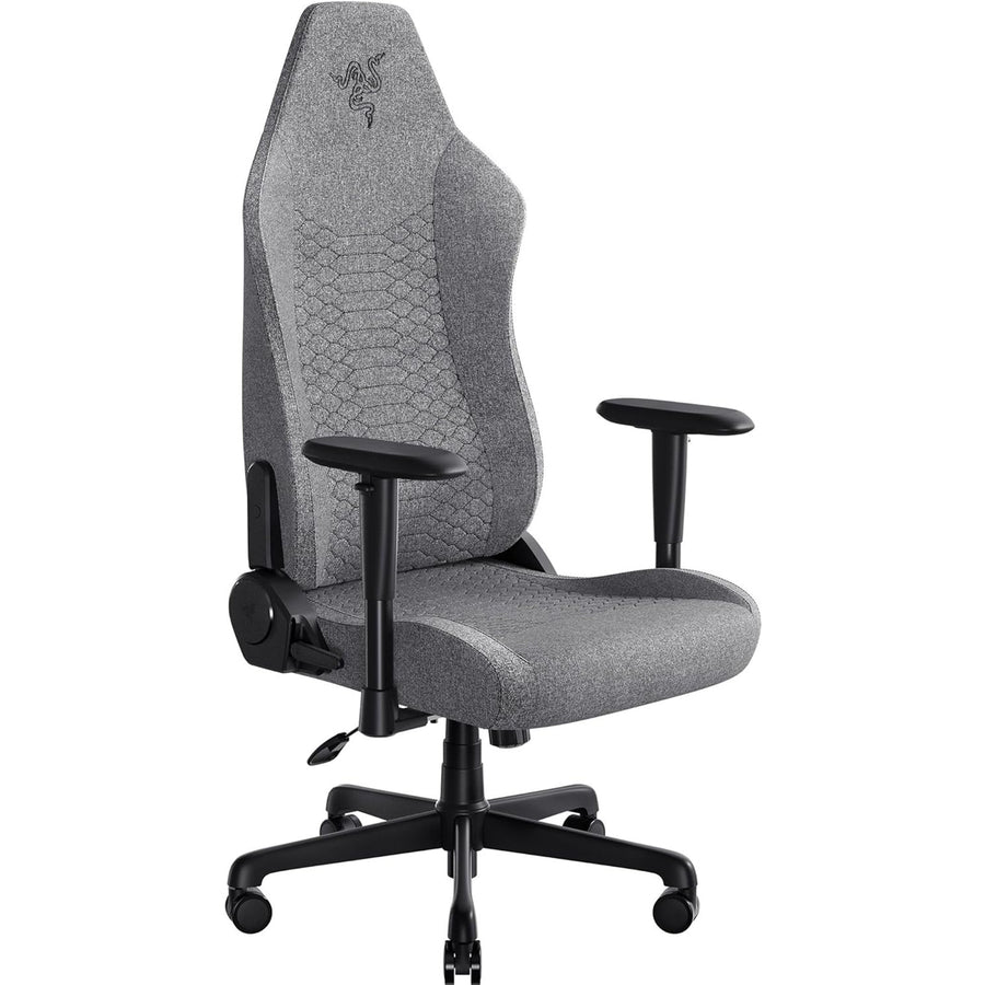 Razer Iskur v2 X Gaming Chair - Light Grey - Fabric - Built-In Lumbar Support - Contoured High Density Foam Cushions - 2D Armrest - Widened Seat Base