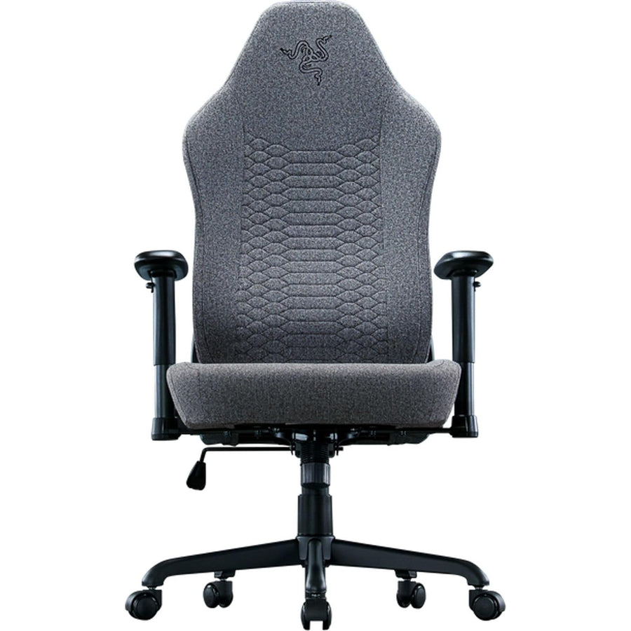 Razer Iskur v2 X Gaming Chair - Light Grey - Fabric - Built-In Lumbar Support - Contoured High Density Foam Cushions - 2D Armrest - Widened Seat Base