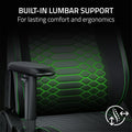 Razer Iskur v2 X NewGen Essential Gaming Chair - Black Green - CoolTouch EPU Leather - Build in Lumbar Support - High Density Cold-Cured Foam Cushion - 2D Armrests — image 3