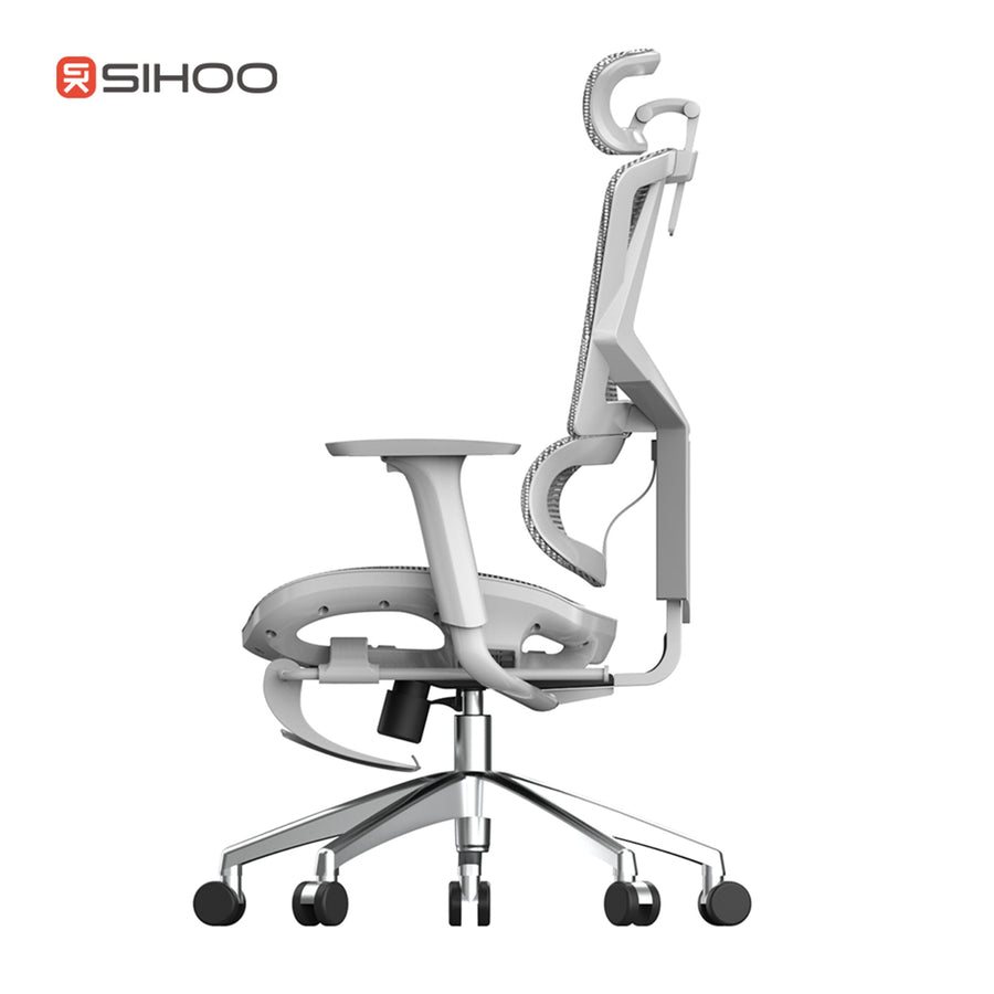 Sihoo M90B-401 Ergonomic Office Chair With Footrest - Grey - 3D Armrests