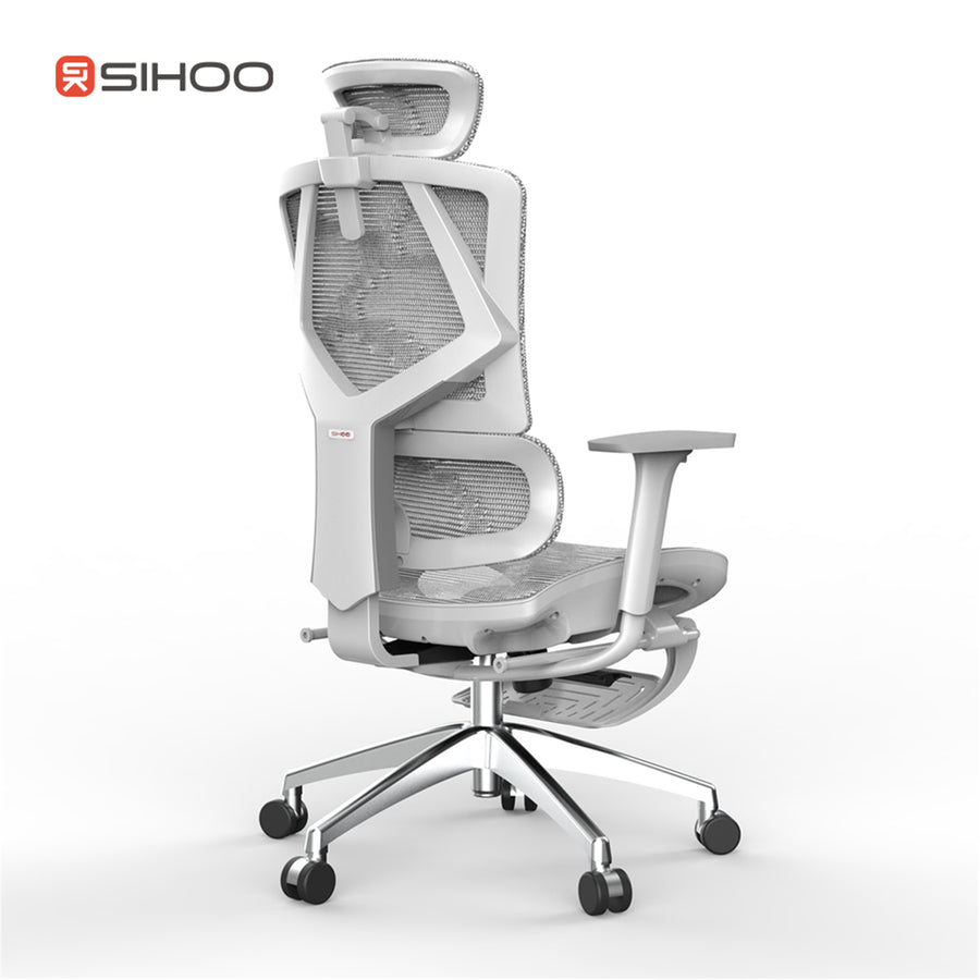 Sihoo M90B-401 Ergonomic Office Chair With Footrest - Grey - 3D Armrests