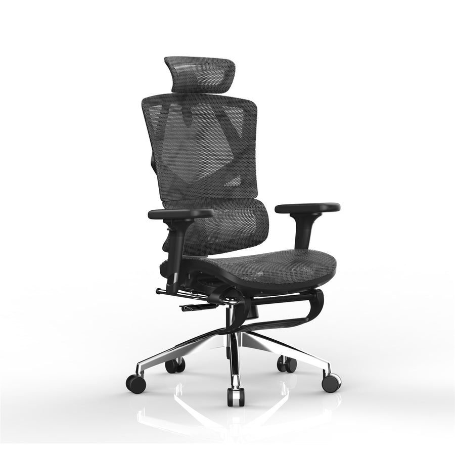 Sihoo M90B-401 Ergonomic Office Chair With Footrest - Black- 3D Armrests