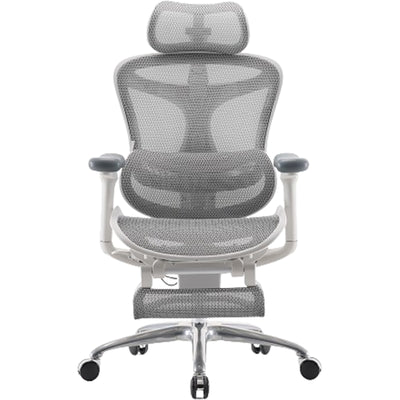 Sihoo Dora C100 White Pro Ergonomic Office Chair With Footrest - 4D Armrest